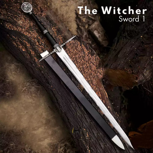 Witcher Sword Replica – Silver Fantasy Blade with Scabbard (Display Only)