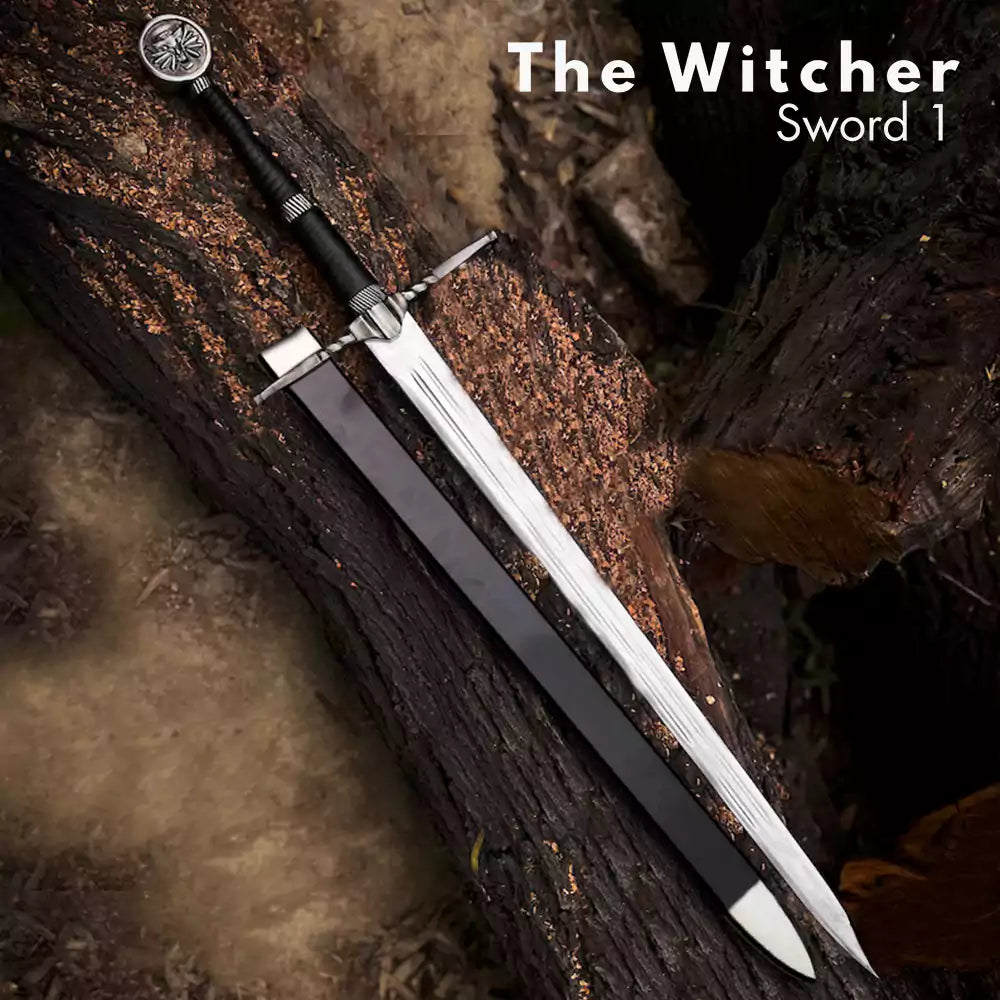 Witcher Sword Replica – Silver Fantasy Blade with Scabbard (Display Only)