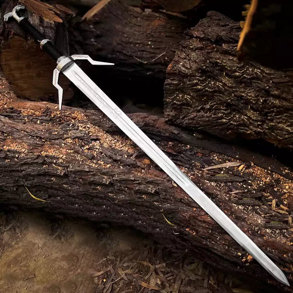 Witcher Sword Replica – Silver Fantasy Blade with Scabbard (Display Only)