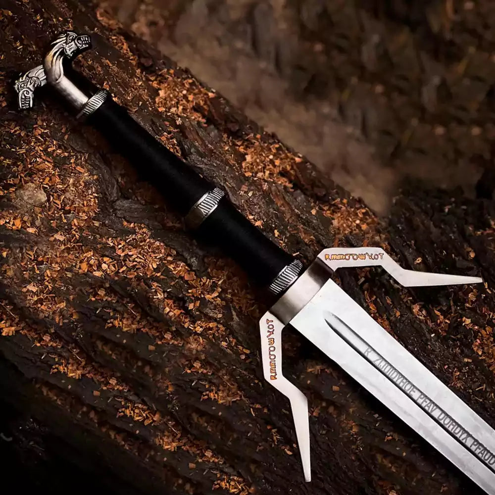Witcher Sword Replica – Silver Fantasy Blade with Scabbard (Display Only)