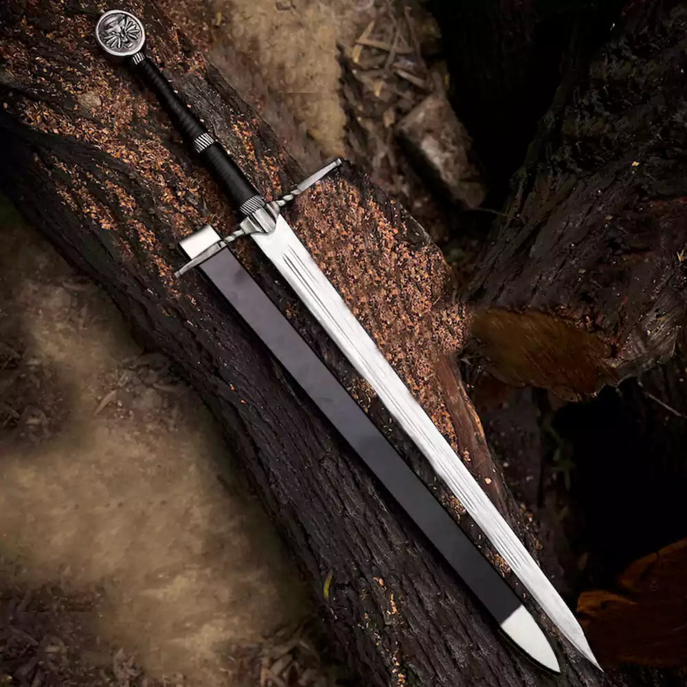 Witcher Sword Replica – Silver Fantasy Blade with Scabbard (Display Only)
