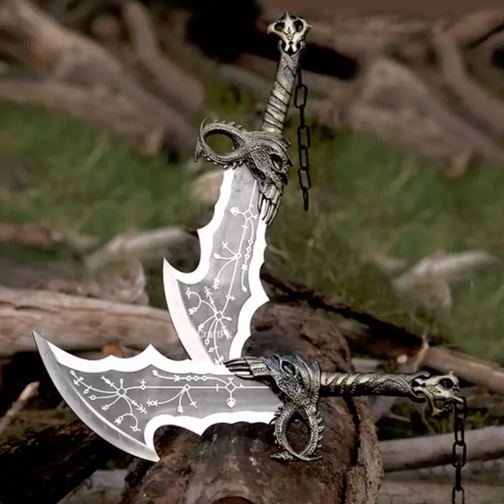 Blades of Chaos Replica – Twin Kratos Blades (Fantasy Display Set)